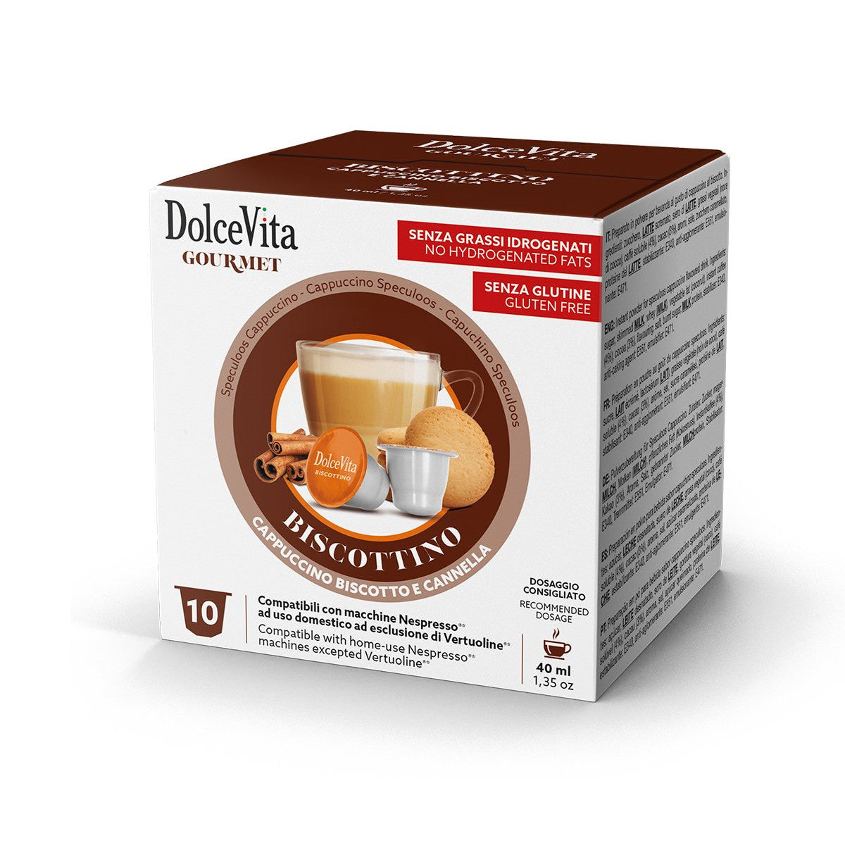 Dolce Vita Gourmet Biscottino - 10 Koffiecups Compatibel met Nespresso Coffee Machine