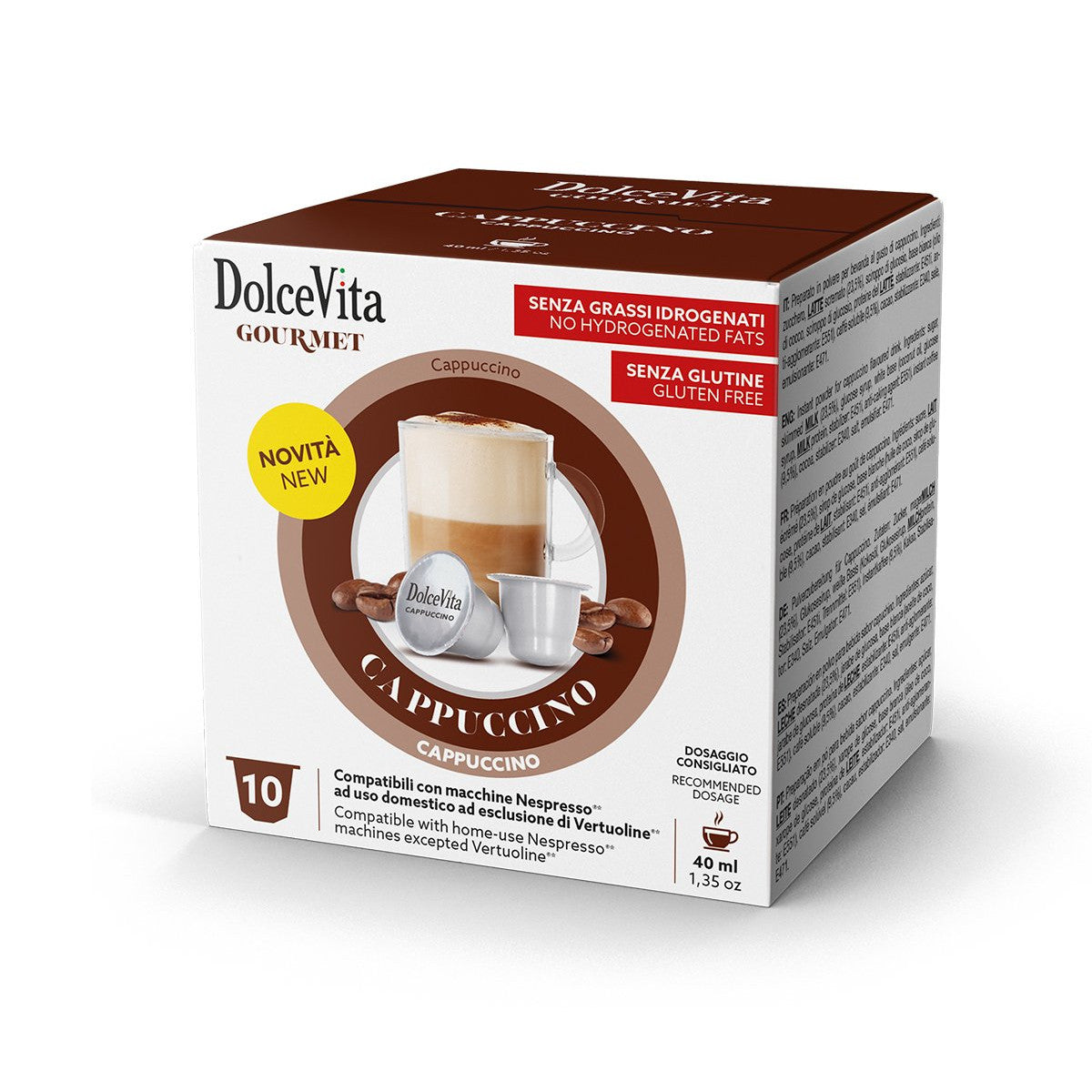 Dolce Vita Gourmet Cappuccino - 10 Koffiecups Compatibel met Nespresso Coffee Machine