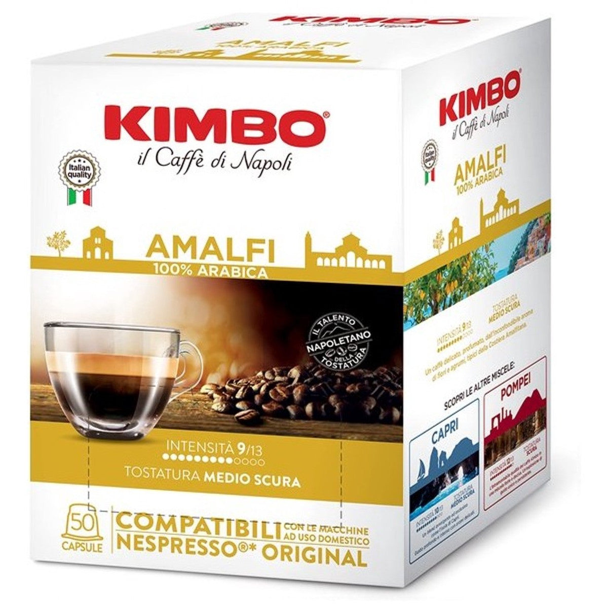 Kimbo il Caffe di Napoli Amalfi - 50 Koffiecups Compatibel met Lavazza A Modo Mio