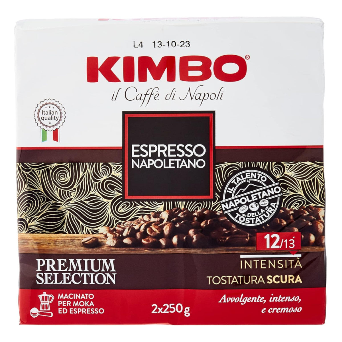 Kimbo il Caffe di Napoli Espresso Napoletano Macinato - Gemalen Koffie - 500g (2x250g)