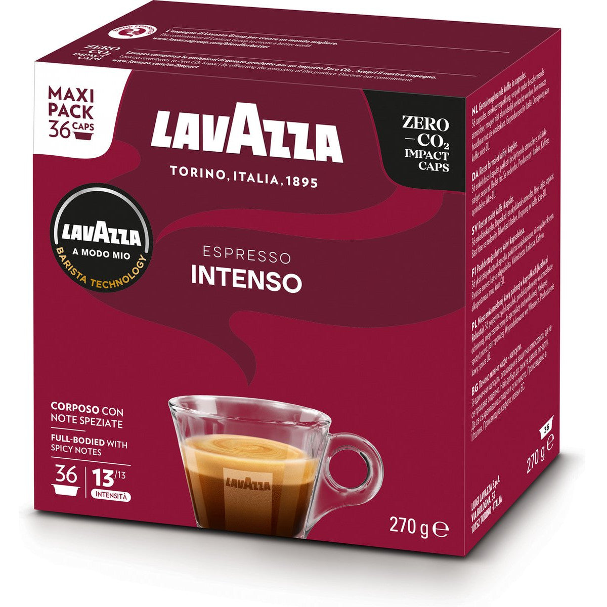 Lavazza Espresso Intenso - 36 Koffiecups Compatibel met Lavazza A Modo Mio