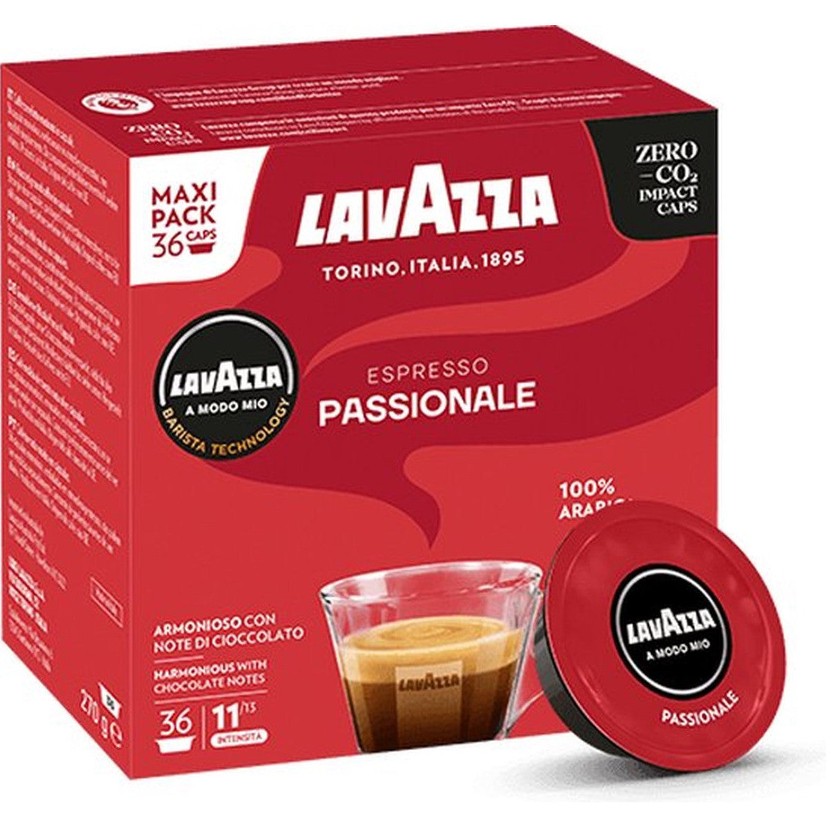 Lavazza Espresso Passionale - 36 Koffiecups Compatibel met Lavazza A Modo Mio