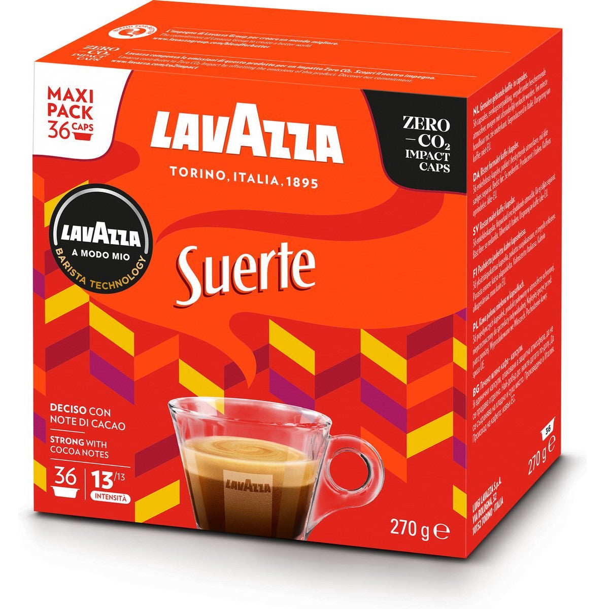 Lavazza Suerte - 36 Koffiecups Compatibel met Lavazza A Modo Mio