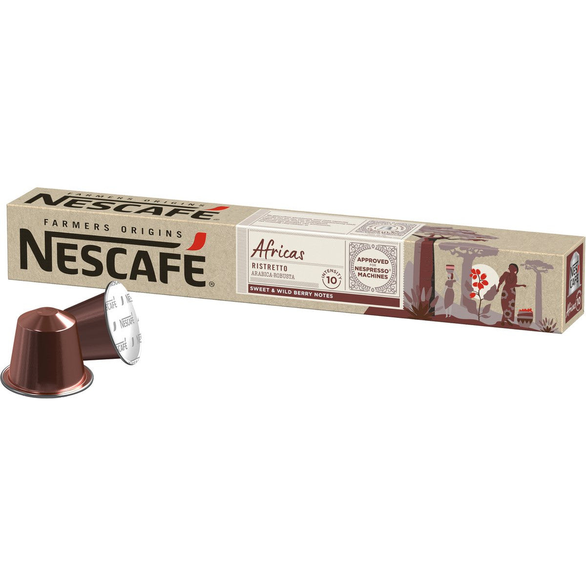 Nescafe Farmers Origins Africa - 10 Koffiecups Compatibel met Nespresso Coffee Machine