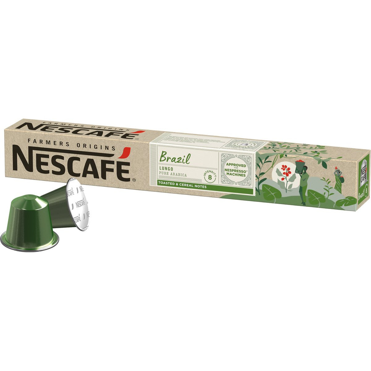 Nescafe Farmers Origins Brazil - 10 Koffiecups Compatibel met Nespresso Coffee Machine
