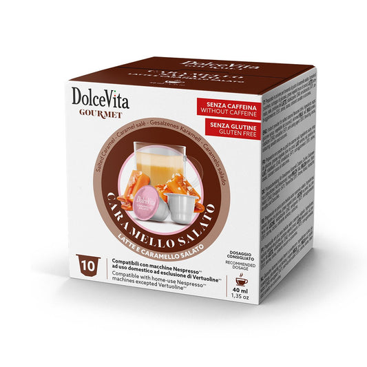 Dolce Vita Gourmet Caramello Salato - 10 Koffiecups Compatibel met Nespresso Coffee Machine