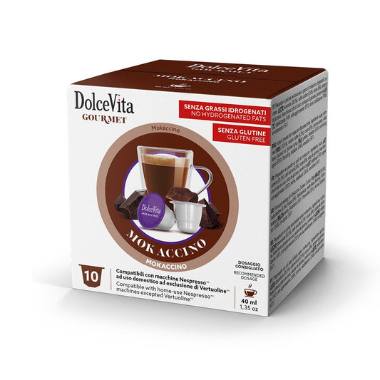 Dolce Vita Gourmet Mokaccino - 10 Koffiecups Compatibel met Nespresso Coffee Machine