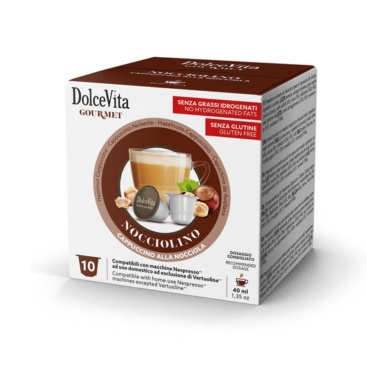 Dolce Vita Gourmet Nocciolino - 10 Koffiecups Compatibel met Nespresso Coffee Machine