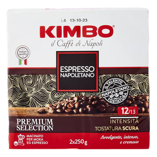 Kimbo il Caffe di Napoli Espresso Napoletano Macinato - Gemalen Koffie - 500g (2x250g)