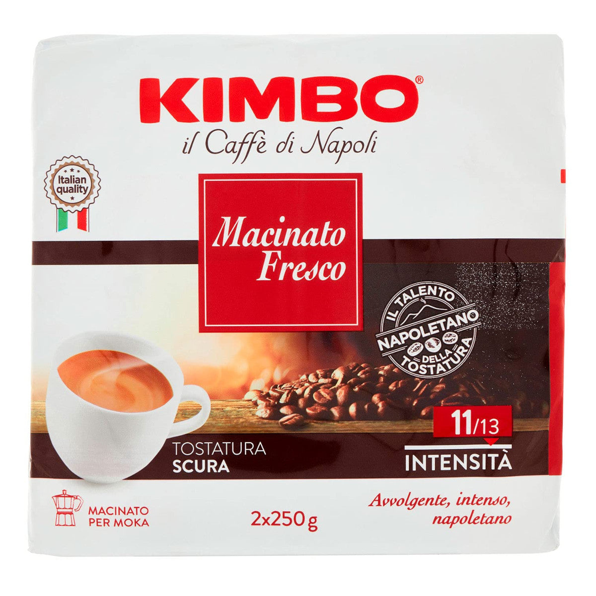 Kimbo il Caffe di Napoli Macinato Fresco - Gemalen Koffie - 500g (2x250g)