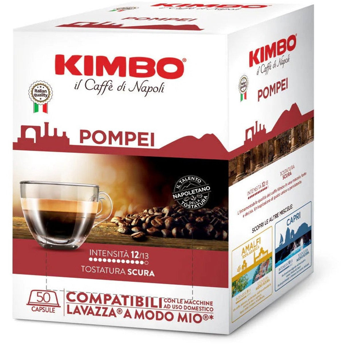 Kimbo il Caffe di Napoli Pompei - 50 Koffiecups Compatibel met Lavazza A Modo Mio