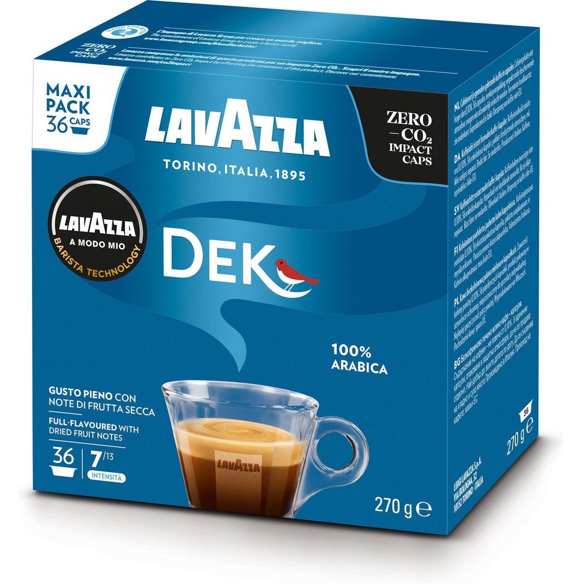 Lavazza Dek - 36 Koffiecups Compatibel met Lavazza A Modo Mio