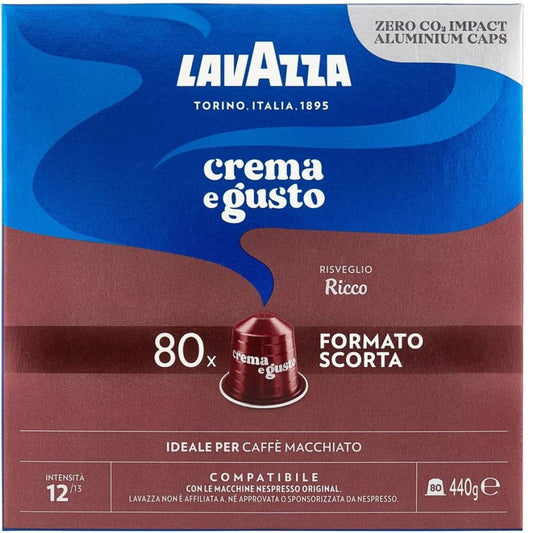 Lavazza Crema E Gusto Ricco - 80 Koffiecups Compatibel met Nespresso Coffee Machine