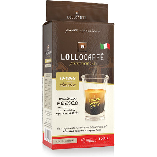 Lollocaffe Passione Moka Crema Classico - Gemalen Koffie - 250g