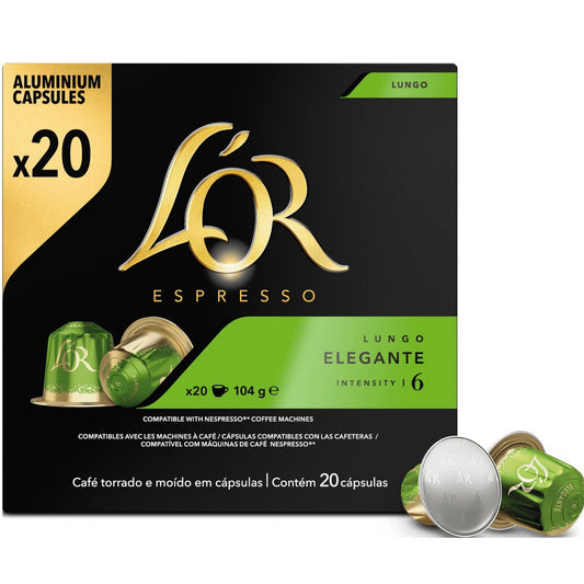 L'Or Espresso Lungo Elegante - 20 Koffiecups Compatibel met Nespresso Coffee Machine