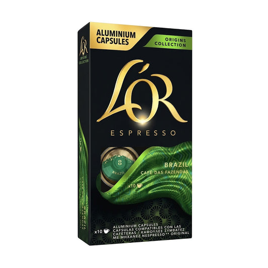 L'Or Espresso Origins Brazil - 10 Koffiecups Compatibel met Nespresso Coffee Machine