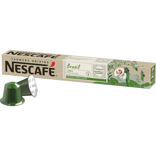 Nescafe Farmers Origins Brazil - 10 Koffiecups Compatibel met Nespresso Coffee Machine