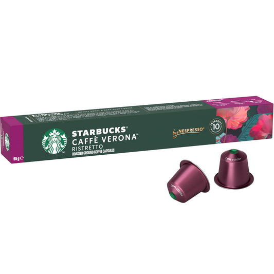 Starbucks Caffe Verona Ristretto - 10 Koffiecups Compatibel met Nespresso Coffee Machine