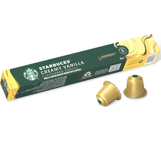 Starbucks Creamy Vanilla Flavoured Coffee - 10 Koffiecups Compatibel met Nespresso Coffee Machine