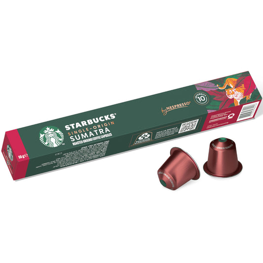 Starbucks Single Origin Sumatra - 10 Koffiecups Compatibel met Nespresso Coffee Machine